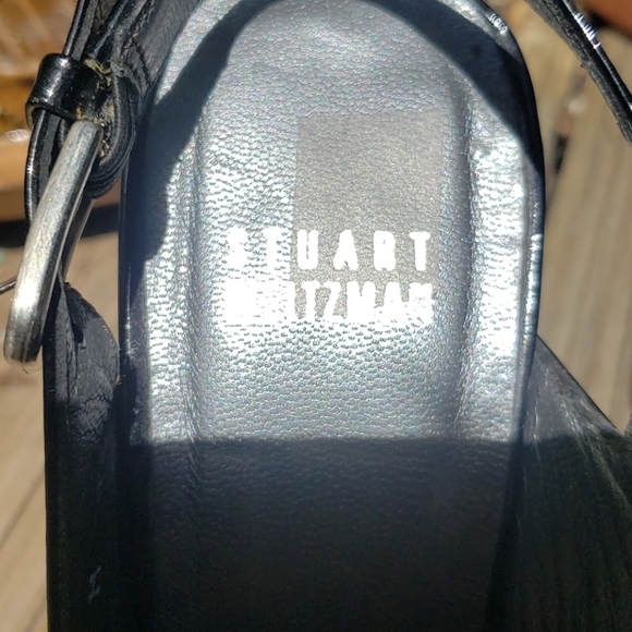 Stuart Weitzman Black Patent Sling-back Heels 7 - Picture 4 of 8